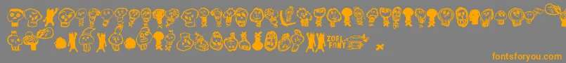 More about PaakallojenHyokkays Font PaakallojenHyokkays Font – Orange Fonts on Gray Background