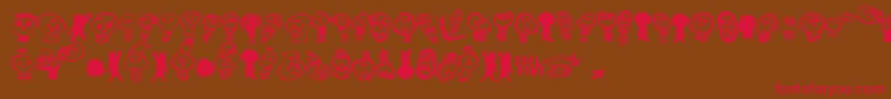 PaakallojenHyokkays Font – Red Fonts on Brown Background