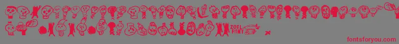 PaakallojenHyokkays Font – Red Fonts on Gray Background