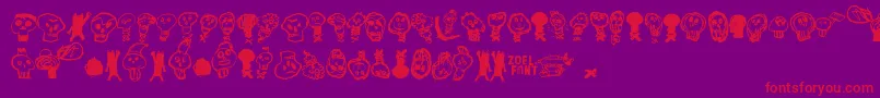 PaakallojenHyokkays Font – Red Fonts on Purple Background