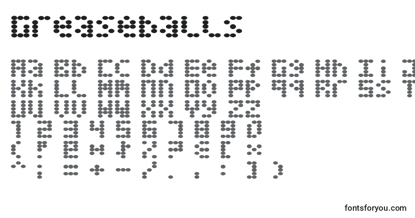 Czcionka Greaseballs – alfabet, cyfry, specjalne znaki