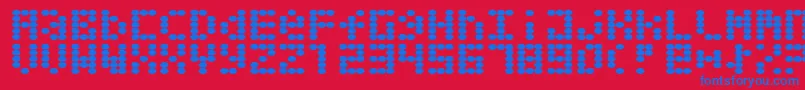 Greaseballs-Schriftart – Blaue Schriften auf rotem Hintergrund