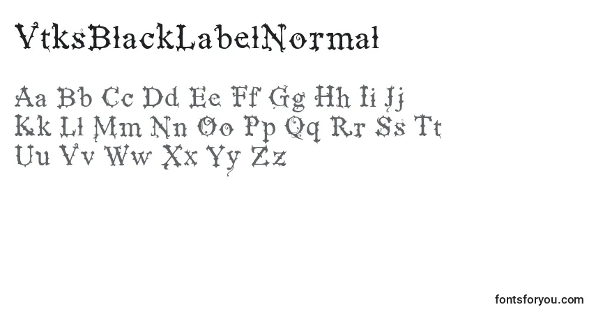 VtksBlackLabelNormal-fontti – aakkoset, numerot, erikoismerkit