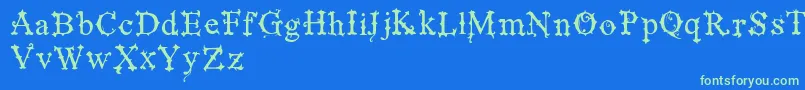 VtksBlackLabelNormal Font – Green Fonts on Blue Background