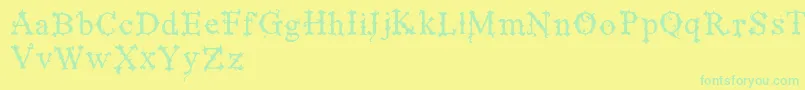 VtksBlackLabelNormal Font – Green Fonts on Yellow Background