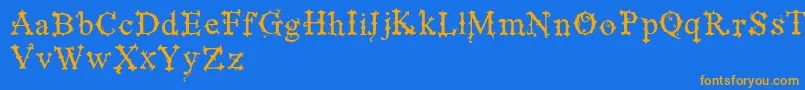 VtksBlackLabelNormal Font – Orange Fonts on Blue Background