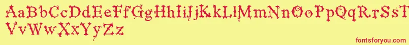 VtksBlackLabelNormal Font – Red Fonts on Yellow Background