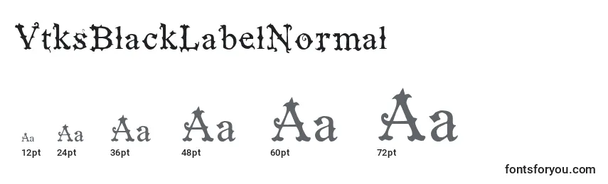Размеры шрифта VtksBlackLabelNormal