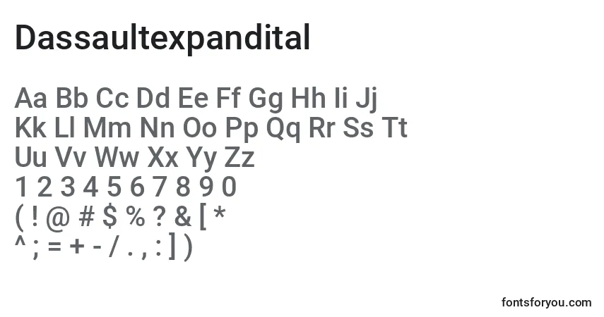 Schriftart Dassaultexpandital – Alphabet, Zahlen, spezielle Symbole
