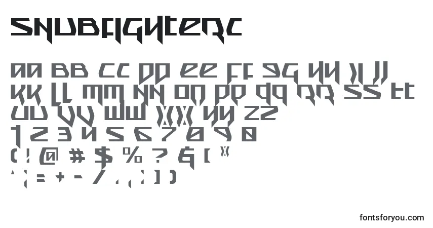 Schriftart Snubfighterc – Alphabet, Zahlen, spezielle Symbole