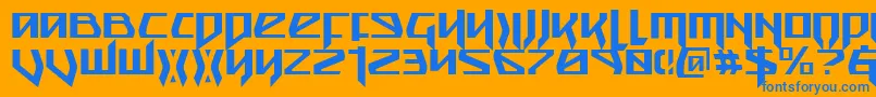 Snubfighterc Font – Blue Fonts on Orange Background
