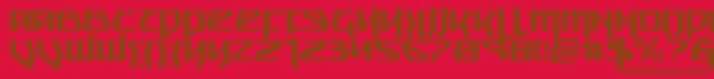 Snubfighterc Font – Brown Fonts on Red Background
