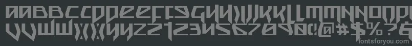 フォントSnubfighterc – 黒い背景に灰色の文字