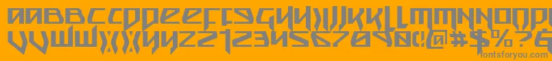 フォントSnubfighterc – オレンジの背景に灰色の文字