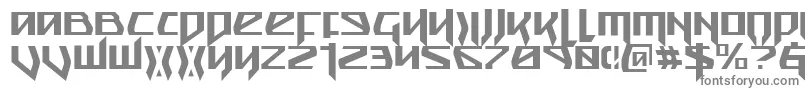 フォントSnubfighterc – 白い背景に灰色の文字