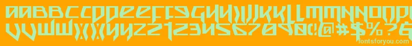 Snubfighterc Font – Green Fonts on Orange Background