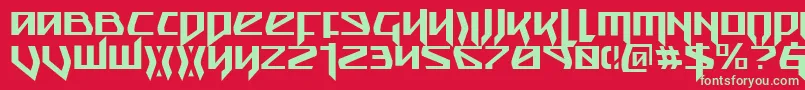 Snubfighterc Font – Green Fonts on Red Background