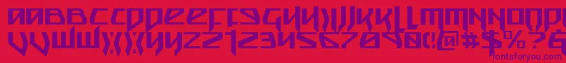 Snubfighterc Font – Purple Fonts on Red Background