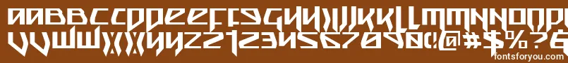 フォントSnubfighterc – 茶色の背景に白い文字