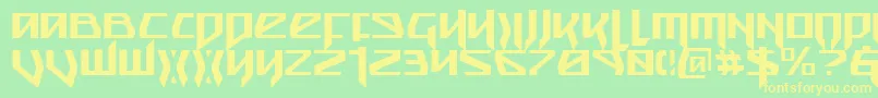 Snubfighterc Font – Yellow Fonts on Green Background