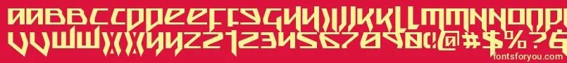 Snubfighterc Font – Yellow Fonts on Red Background