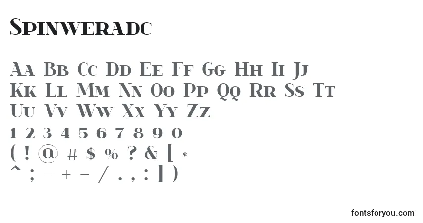 Schriftart Spinweradc – Alphabet, Zahlen, spezielle Symbole