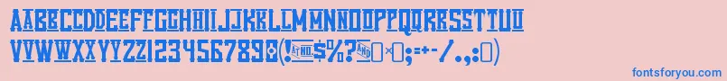 フォントVanillawhaleRegular – ピンクの背景に青い文字