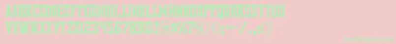 フォントVanillawhaleRegular – ピンクの背景に緑の文字
