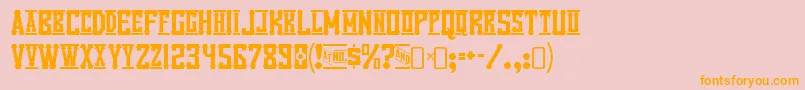 VanillawhaleRegular-Schriftart – Orangefarbene Schriften auf rosa Hintergrund