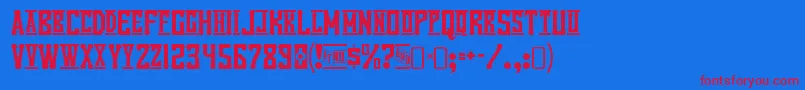 VanillawhaleRegular Font – Red Fonts on Blue Background