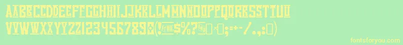 VanillawhaleRegular Font – Yellow Fonts on Green Background