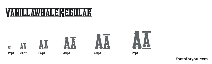 Размеры шрифта VanillawhaleRegular