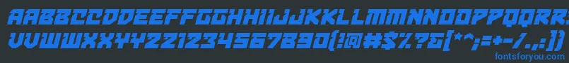 BulletproofdecobbItal Font – Blue Fonts on Black Background