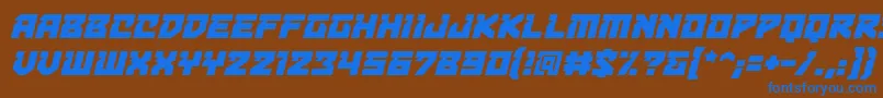 BulletproofdecobbItal Font – Blue Fonts on Brown Background