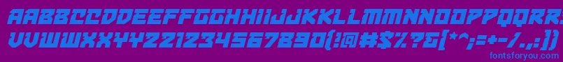 BulletproofdecobbItal Font – Blue Fonts on Purple Background