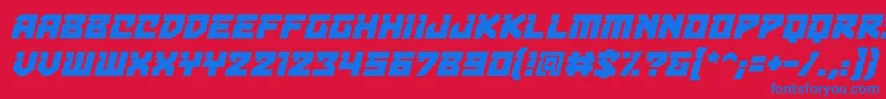 Шрифт BulletproofdecobbItal – синие шрифты на красном фоне