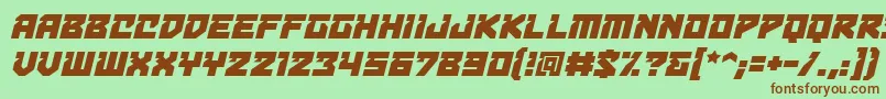 Шрифт BulletproofdecobbItal – коричневые шрифты на зелёном фоне