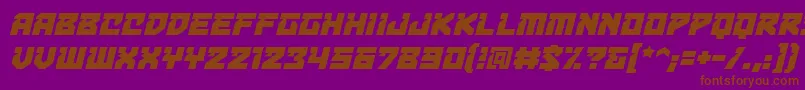 フォントBulletproofdecobbItal – 紫色の背景に茶色のフォント