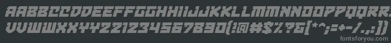 フォントBulletproofdecobbItal – 黒い背景に灰色の文字