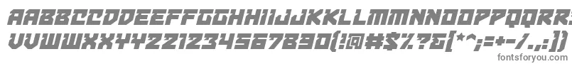 フォントBulletproofdecobbItal – 白い背景に灰色の文字