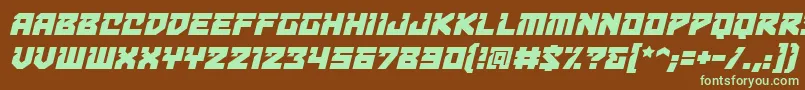 Шрифт BulletproofdecobbItal – зелёные шрифты на коричневом фоне