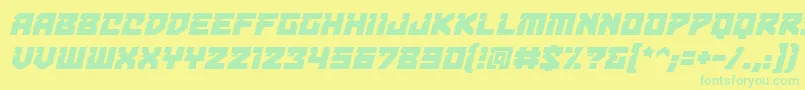 BulletproofdecobbItal Font – Green Fonts on Yellow Background