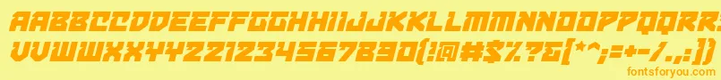 BulletproofdecobbItal Font – Orange Fonts on Yellow Background