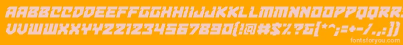 BulletproofdecobbItal-fontti – vaaleanpunaiset fontit oranssilla taustalla
