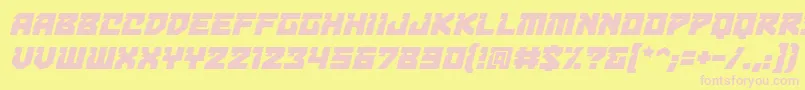 BulletproofdecobbItal Font – Pink Fonts on Yellow Background