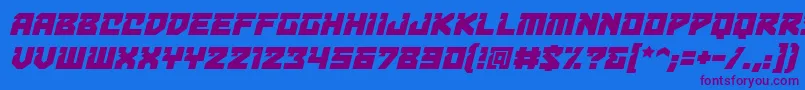 BulletproofdecobbItal Font – Purple Fonts on Blue Background