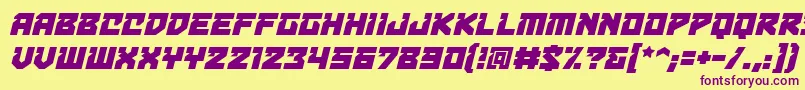 BulletproofdecobbItal Font – Purple Fonts on Yellow Background
