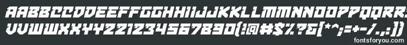 フォントBulletproofdecobbItal – 黒い背景に白い文字