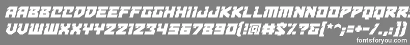 Czcionka BulletproofdecobbItal – białe czcionki na szarym tle