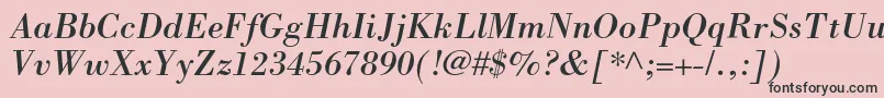 Fonte BorjomicItalic – fontes pretas em um fundo rosa